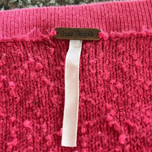 Free People Found My Friend Pullover Pink Fuzzy Soft Crewneck Sweatshirt Small - Picture 9 of 13